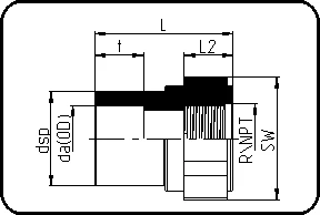 Adapter ženski navoj, R-navoj, brizganje, mufno zavarivanje, PPR siva – kod 034