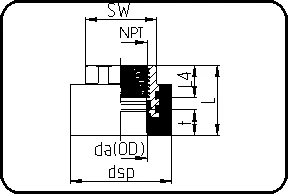 Adapter, NPT metalni ženski navoj+šestougaoni, brizganje, mufno zavarivanje, PE 100 blue – kod 22.082.1