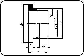 Stub prirubnica DIN, kratki trn, brizganje, čeono zavarivanje, PE 100-RC crna – kod 012