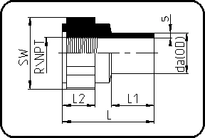 Adapter ženski navoj, NPT-navoj/FRP-ojačan, brizganje, čeono zavarivanje, PE 100-RC crna – kod 032.1