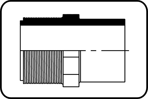 Adapter muški navoj, NPT-navoj, brizganje, čeono zavarivanje, PE 100-RC crna – kod 033.1