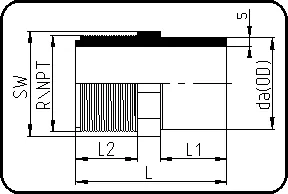 Adapter muški navoj, NPT-navoj, brizganje, čeono + IR zavarivanje, PP Pure siva – kod 033.1