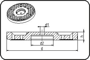 Hydroclick Induktofix disk, Montažni pribor, 4,5mm otvor, brizgano, Indukciono zavarivanje, PE 80 plava RAL5012 – kod 039.5